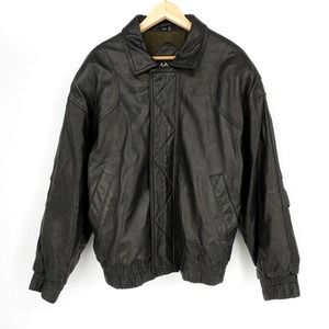 VTG Marc New York Lamb Leather Moto Bomber Jacket